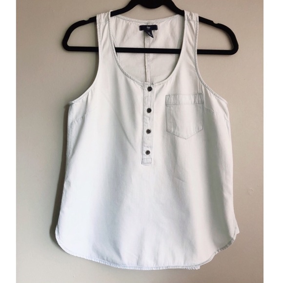 GAP | Chambray Denim Style Tank Top - Picture 1 of 8